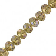 Top Glasfacett rondellen Perlen 4x3mm Amber ab half plated